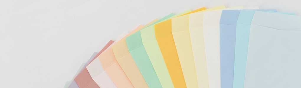 パステルカラー封筒