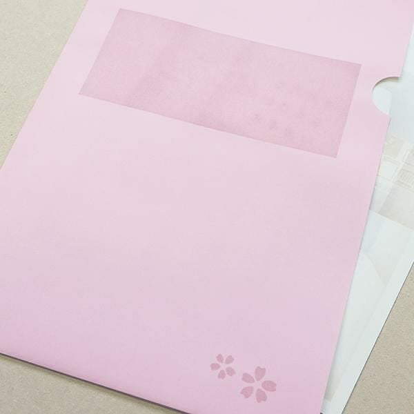 HW0111 紙製クリアファイル A4 さくら(1/4透かし)