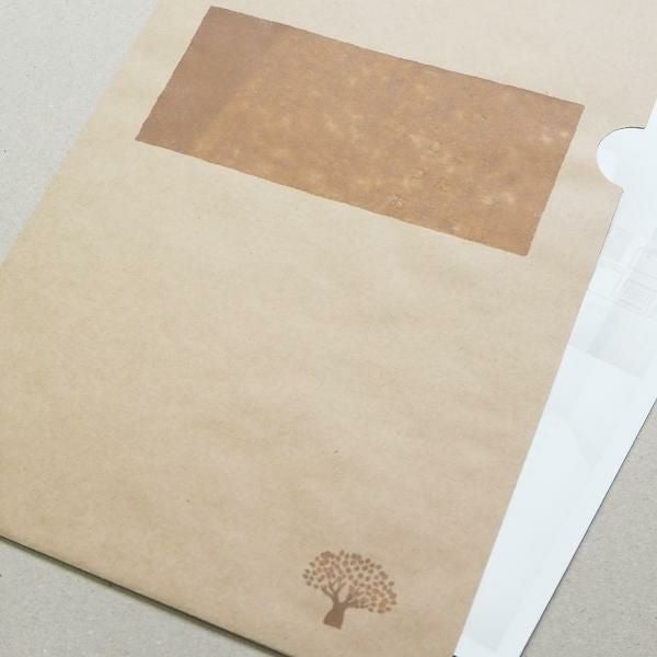 HW0211 紙製クリアファイル A4 未晒(1/4透かし)