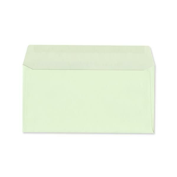 YR6973 封筒印刷 洋長3封筒 透けない封筒 パステルグリーン 100g/㎡ カマス貼