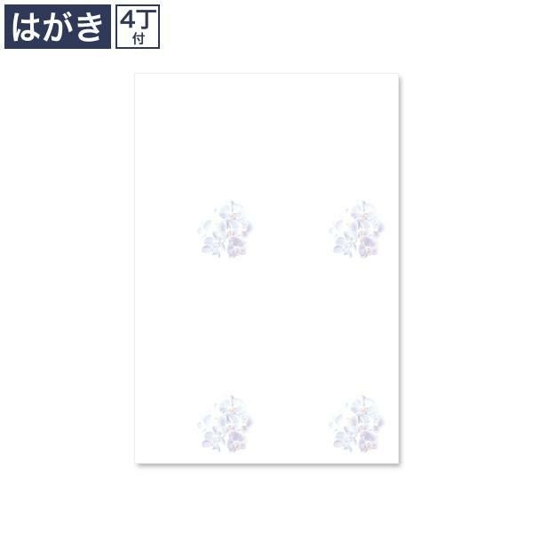 PX4641 喪中はがき 紫彩蘭 4丁付 マルチプリンター対応