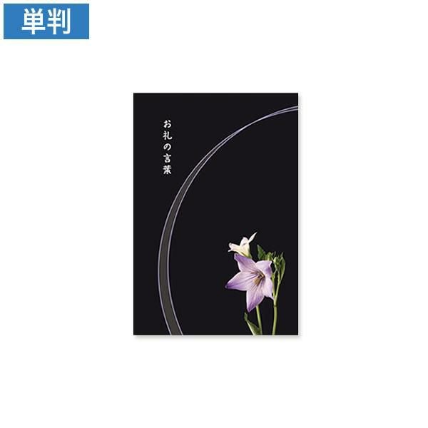 CF0798 会葬礼状 桔梗 単判(お礼の言葉入)