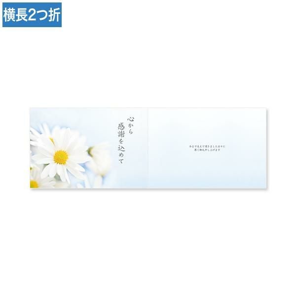 CF0550 会葬礼状 蒼天に菊(横長2つ折り 心から感謝を込めて入)